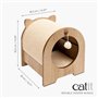 Meuble a griffer pour chat - CATIT - Vesper Minou - Tapis a griffer en sisal remplaçable -  Aspect chene - L. 36 x l. 37 x H. 40