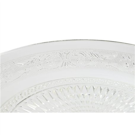 Assiette plate Home ESPRIT Transparent Verre 33 x 33 x 9,4 cm