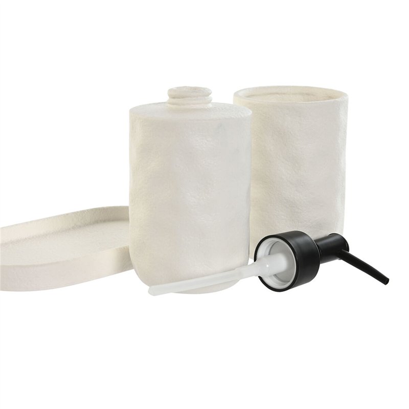 Image secondaire de Ensemble de Bain Home ESPRIT Blanc ABS Dolomite 17,5 x 9,5 x 18 cm 3 Pièces