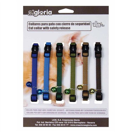Collier pour chat Gloria Fashion Multicouleur Lisse 6 Unités