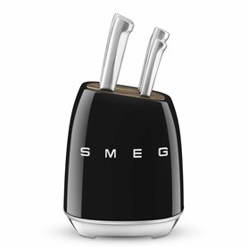 Ensemble de couteaux de cuisine et support Smeg KBSF02BL Noir Acier inoxydable