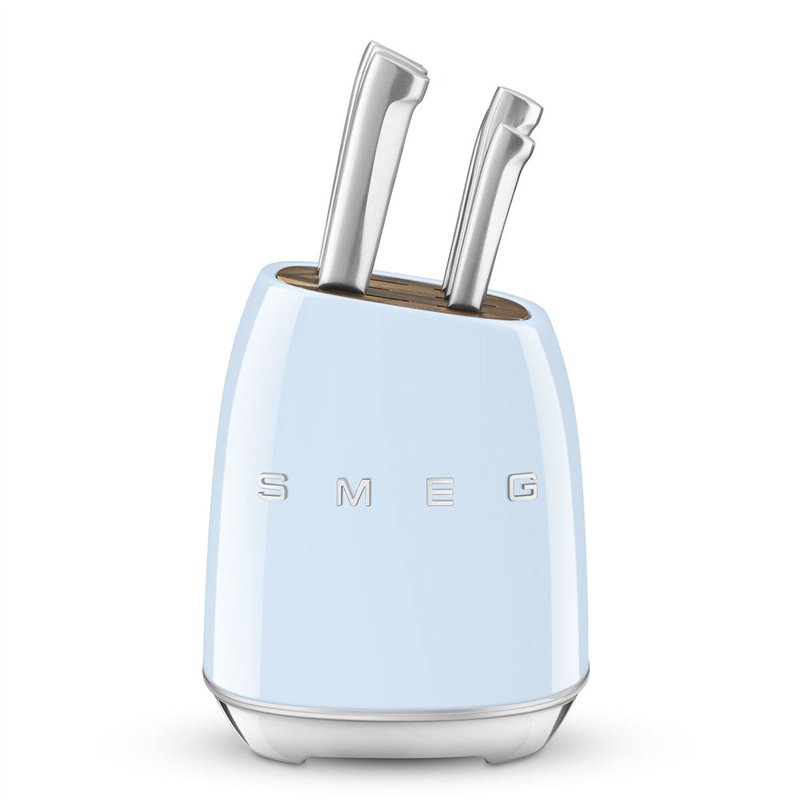 Ensemble de couteaux de cuisine et support Smeg KBSF02PB Bleu Acier inoxydable