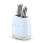 Ensemble de couteaux de cuisine et support Smeg KBSF02PB Bleu Acier inoxydable