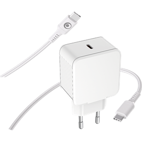 Kit Chargeur USB C 65W + Câble USB C / USB C 2m Blanc Bigben