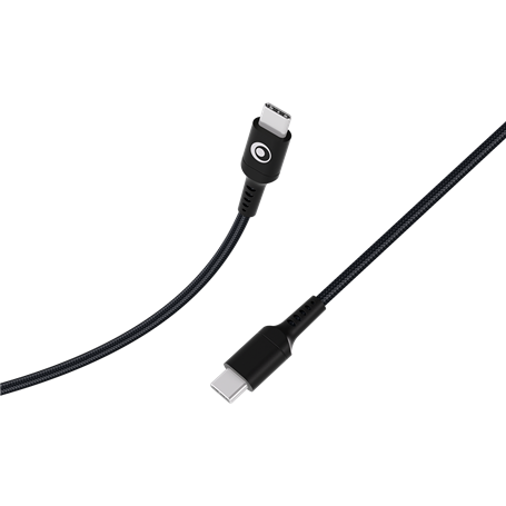 Câble Tissé USB C / USB C 3A 1.2m PD 60W Noir Bigben