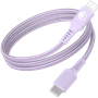 Câble Tissé USB C / USB C 3A 1.2m PD 60W Violet Bigben