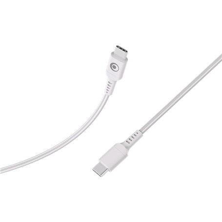 Câble Tissé USB C / USB C 3A 1.2m PD 60W Blanc Bigben