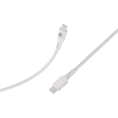 Câble Tissé USB C / Lightning 3A 1.2m PD 60W Blanc Bigben