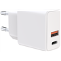 Chargeur USB A + USB C 38W (18+20W) Power Delivery Blanc WOW