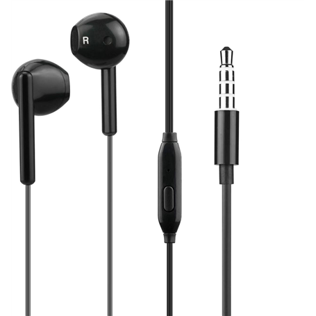 Ecouteurs Jack 3.5mm Bouton Noir WOW