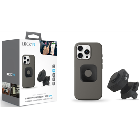 Support Voiture Ventilation Noir Lock'in