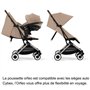 CYBEX - Poussette ultra compacte et confortable - ORFEO - 4 roues - Almond Beige