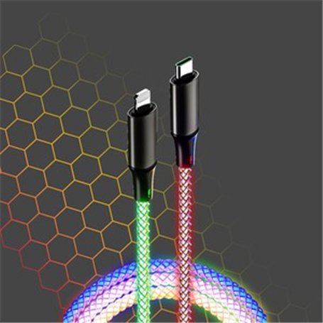 CABLE LUMINEUX RGB USB-C LIGHTNING 1M