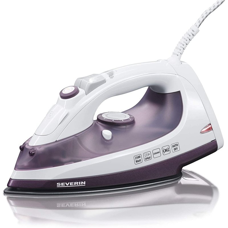 SEVERIN Fer Vapeur avec Semelle Céramique, 2 500 W environ, BA 3210, Blanc/Mauve