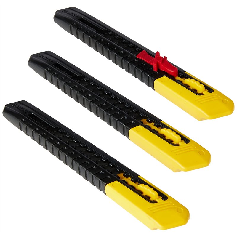 STANLEY SM9 Lot de 3 cutters à lames cassables, 2/10/150