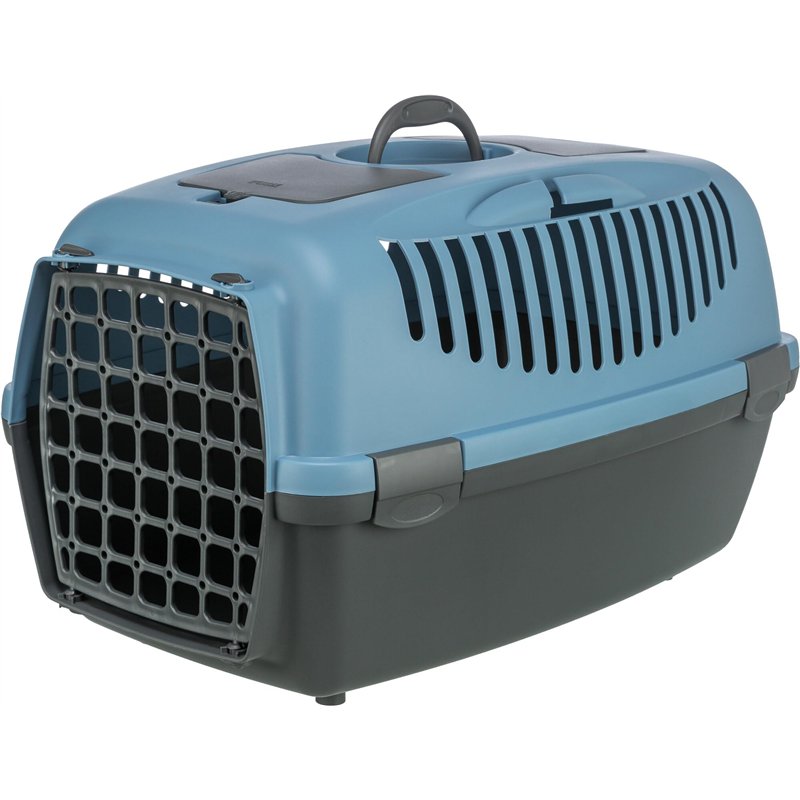TRIXIE 39832 Box de transport Capri 3, S : 40 × 38 × 61 cm, gris foncé/bleu