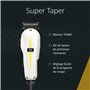 Wahl Super Taper - Tondeuse à cheveux professionnelle - Pour l'épilation et l'effilage, noir/blanc