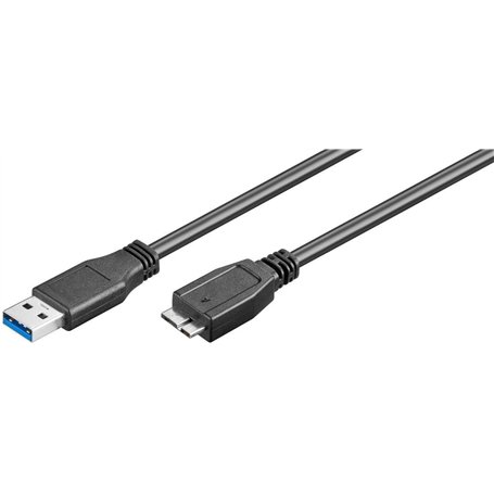 Goobay 95169 Câble SuperSpeed USB 3.0, Noir, 1m Longueur