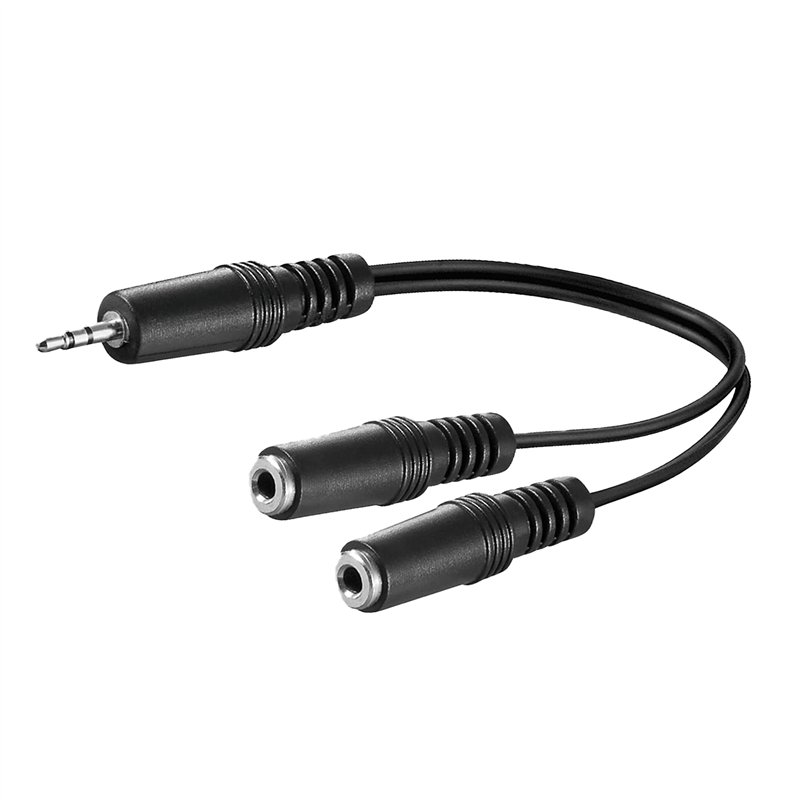 Power Star CAB-Y-AUD-J-2P Câble Y audio-stéréo 3,5 mm M/F Noir