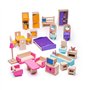 Bigjigs Toys Boîte de Jeu Patrimoine Lot de Meubles pour Maison de Poupée | Jouet Traditionnel | Jeu Éducatif | Cadeau Enfant |