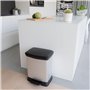 CURVER Poubelle Rectangulaire à Pédale Decobin 30L - Fermeture Douce - Aspect Métal - Pour Cuisine, Bureau, Salle de Bain - 39x2