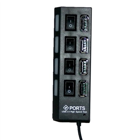 LogiLink UA0128 Hub USB 2.0 avec Commutateur On-Off 4 Ports 2 A Noir
