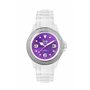 ICE-Watch - Montre femme - Quartz Analogique - Ice-Star - White - purple - Unisex - Cadran Violet - Bracelet Silicone Blanc - IP