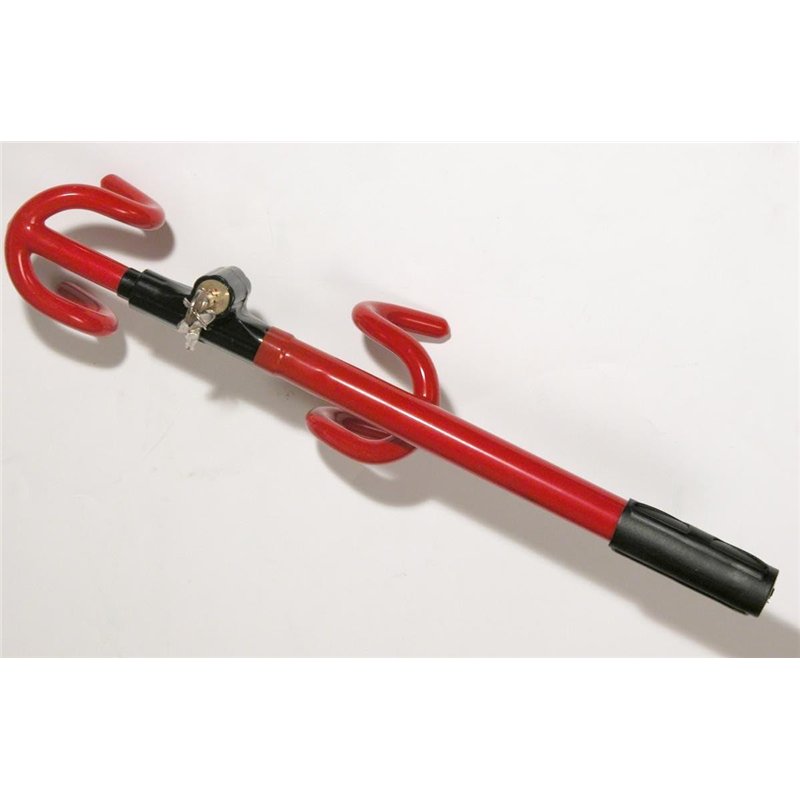 Image secondaire de Cartec 493235 Asta antifurto bloccasterzo doppio gancio, Rouge, Noir