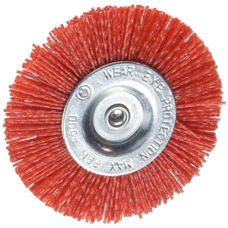 TIVOLY XT20222000778 - Cepillo CIRCULAR para taladro, hilos nylon rojo, decapado de madera diametro 100 mm grano 80