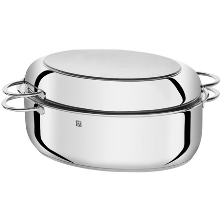 ZWILLING Roaster avec Couvercle, Adapté à la Chaleur à Induction, Acier Inoxydable, 8,5 L, Plus, Inox Brillant, 38 x 25 x 20 cm