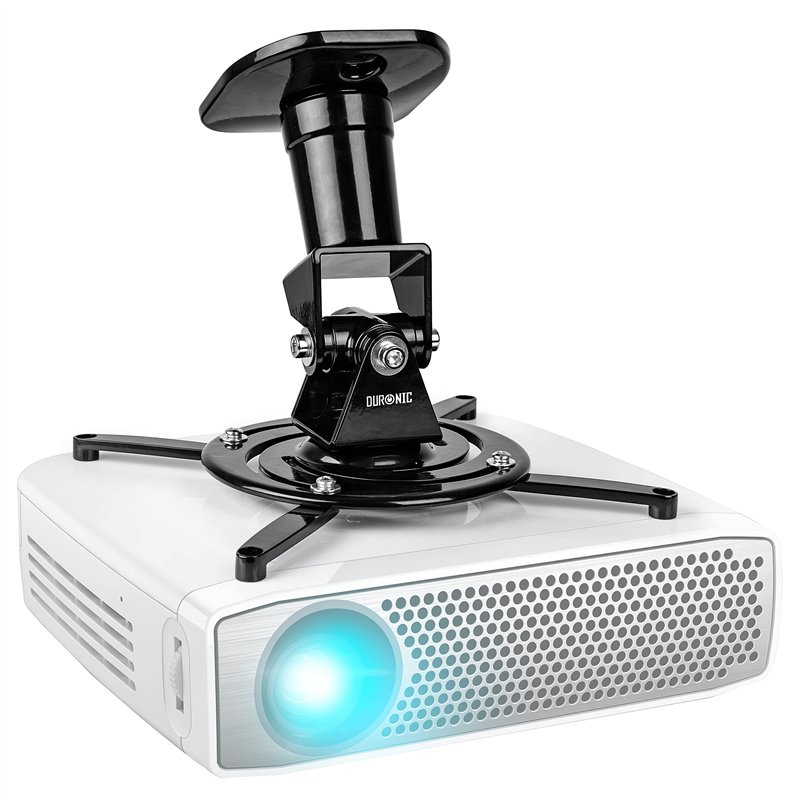 Duronic PB01XB Support pour Vidéoprojecteur Plafond | Rotatif 360° Inclinable 180° et Pivotant 180° | Charge maximale de 10 kg |