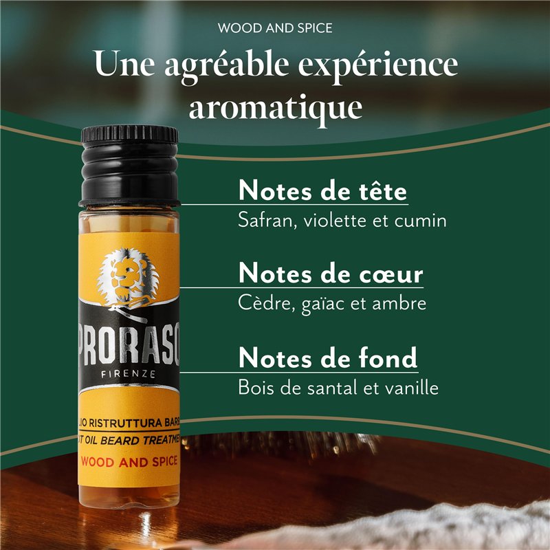 Image secondaire de Proraso | Huile chaude pour la barbe Wood & Spice (4 flacons de 17 ml) – Traitement nourrissant intensif pour barbe longue et hi