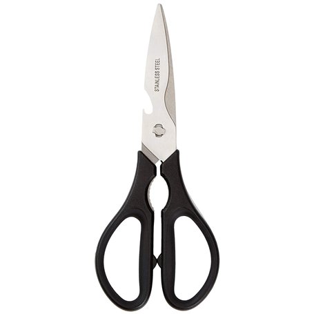 Amazon Basics Inox Ciseaux de cuisine multiusage, 8 inch, Noir