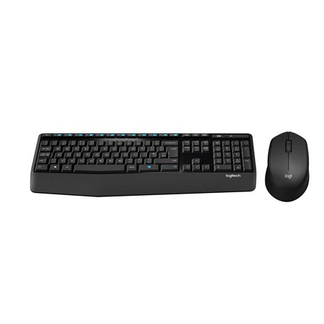 Logitech MK345 Combo Clavier Taille Standard Sans Fil avec Repose Poignet et Souris Droitier Confortable, Clavier US Internation