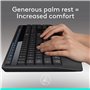 Logitech MK345 Combo Clavier Taille Standard Sans Fil avec Repose Poignet et Souris Droitier Confortable, Clavier US Internation