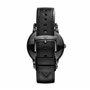 Emporio Armani Montre pour homme, mouvement date à trois aiguilles, boîtier en acier inoxydable noir de 41 mm avec bracelet en c