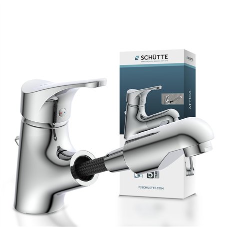 Schütte 22150 Attica lavabo de Salle de Bain, Robinet avec douchette Laver Les Cheveux, mitigeur à Levier Unique extractible ave