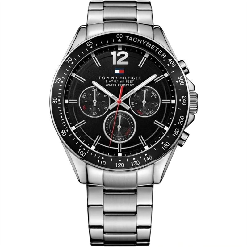 Tommy Hilfiger Montre Analogique Multifunction à Quartz pour Homme avec Bracelet en Acier Inoxydable argenté - 1791104