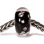 Trollbeads Perle diamant universelle, noire – Breloque en verre fabriquée à la main | Verre et oxyde de zirconium | Collection U