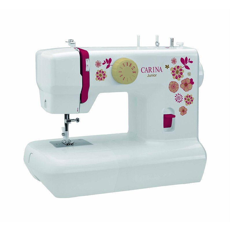 Carina Junior - Machine à coudre mécanique pour débutants avec poignée, 12 programmes de couture, bras libre, lumière de couture