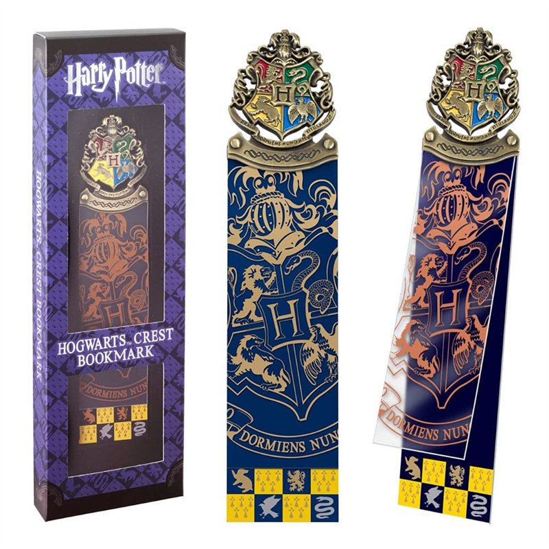 The Noble Collection Harry Potter Hogwarts Crest Bookmark - 6.7in (17cm) Die Cast Metal, PVC and Card Bookmark - Officially Lice