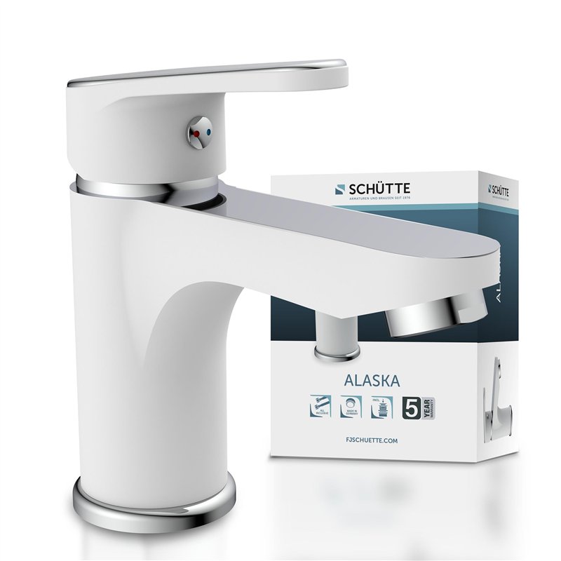 Hoga Alaska Mitigeur de lavabo blanc/chromé, 34710