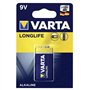 VARTA Lot de 5 Blisters de 1 Pile alcaline LONGLIFE E-Bloc (6LR61) 9V