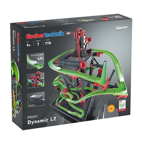 fischertechnik Circuit de Billes Dynamic L2, 536621 – kit de Construction pour Enfants, Jouet éducatif à partir de 9 Ans, Vert