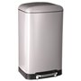 5 five simply smart Poubelle 30L en métal finition mate - Fermeture silencieuse - Large pédale - Coloris TAUPE