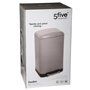 5 five simply smart Poubelle 30L en métal finition mate - Fermeture silencieuse - Large pédale - Coloris TAUPE