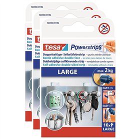 TESA Lot de 3 Lots 10 Powerstrips Large fixe des objets jusqu'à 2 kg