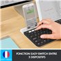 Logitech K780 Clavier RF sans Fil + Bluetooth QWERTY US International Noir, Blanc