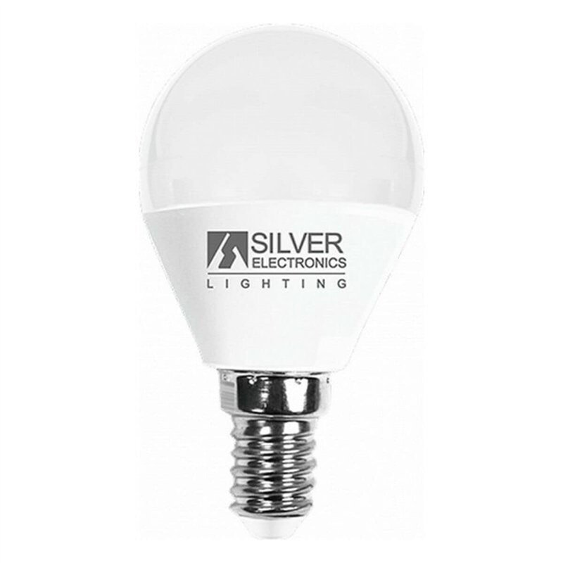 SILVER ELECTRONICS 961714 Ampoule LED Sphérique, Plastique, E14, 7 W, Blanc