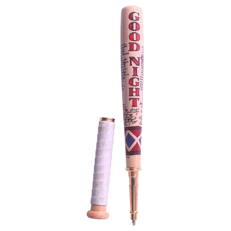 The Noble Collection DC Harley Quinn Baseball Bat Pen - 6in (15cm) Miniature Bat Ballpoint Pen - Officially Licensed Film Set Mo